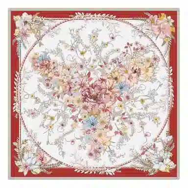 上海故事 花好月圆双面印花 礼盒装 桑蚕丝 丝巾 女款