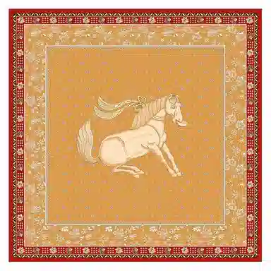 上海故事 故宫联名 风驰万疆轻奢复古风格精致设计真丝中方巾 桑蚕丝 丝巾 女款