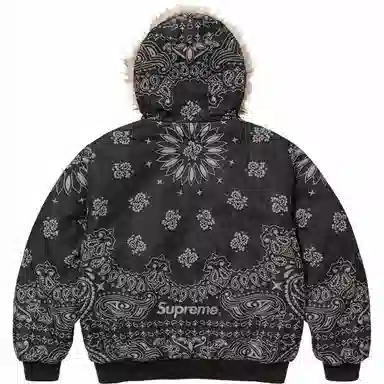 Supreme SS25 Bandana Jacquard Denim Hooded Work Jacket
