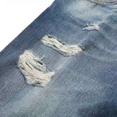 Emporio Armani Distressed Straight Jeans Blue