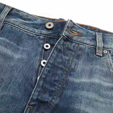 Emporio Armani Distressed Straight Jeans Blue