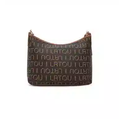 老人头 经典百搭复古印花设计日常通勤老花 合成革 斜挎单肩包 常规 女款 咖色