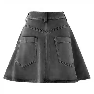 SHUEN Denim Skirt Black Grey