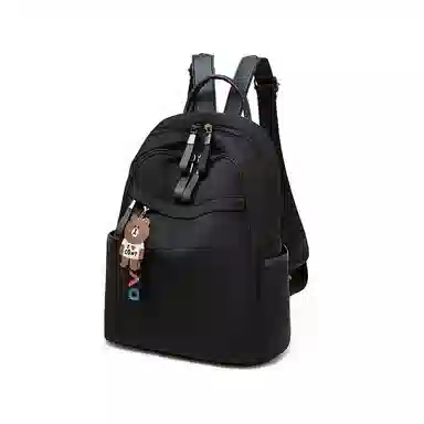 老人头 潮流时尚日常通勤防水背包 织物 双肩包 常规 男女同款情侣款 黑色