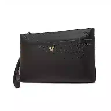 老人头 英伦通勤商务纹理高级感 头层牛皮 手拿包 常规 男款 黑色