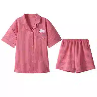 兰缪 可爱卡通休闲短袖三分裤夏季睡衣套装 女款 图片色