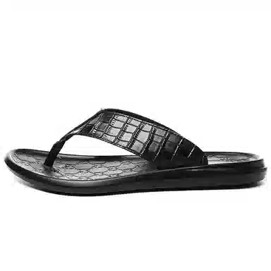 酷丁 经典百搭 舒适柔软耐折 防磨防滑人字拖鞋 男款 黑色