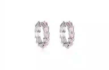 嘉福莱 粉锆蛇骨 甜酷爆闪轻奢精致 优雅小众设计感 合金 耳环 女款