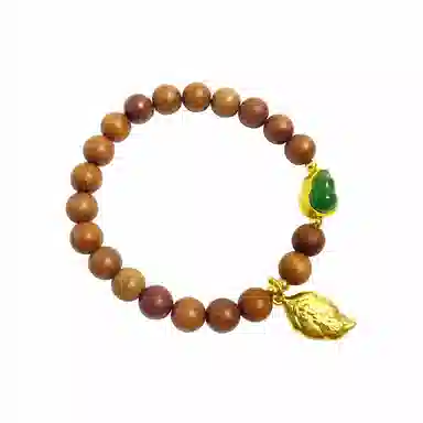 耳玺 一叶生财国风传统复古风小众创意设计感国潮高级感手持盘玩串珠中式转运珠 檀木 木作手串 男女同款情侣款