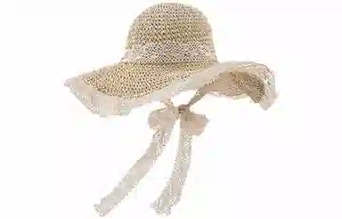 优幽兰 韩版百搭夏天防紫外线法式甜美高级感海边度假小众设计感蕾丝沙滩太阳帽遮阳帽 纤维素材料 防晒帽 女款