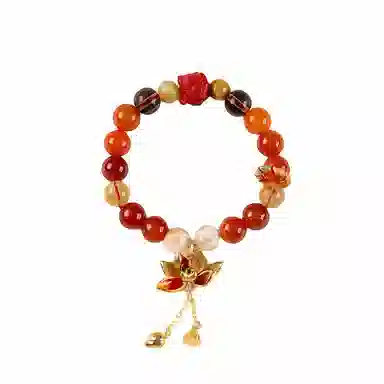 【魔童闹海】 指尖瑰宝 新中式朱砂雕刻哪吒文玩龙鳞爆花国风 玛瑙 手串 男女同款情侣款