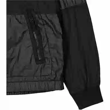 Stone Island Metal Nylon Logo Zip Hoodie Black