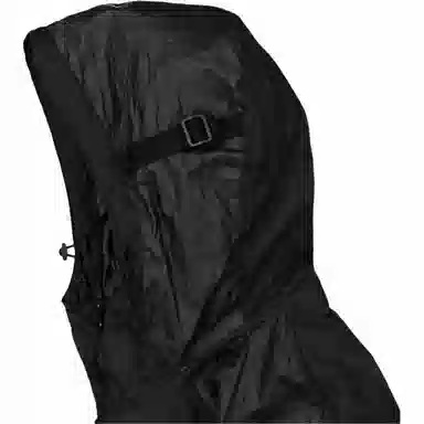 Stone Island Metal Nylon Logo Zip Hoodie Black