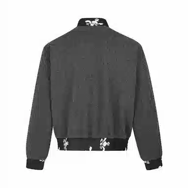 轻迎 提花毛呢肌理感复古拼接短款拉链飞行夹克外套 男款