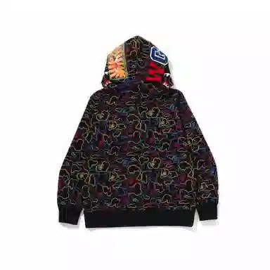 A BATHING APE Neon Camo Shark Hoodie