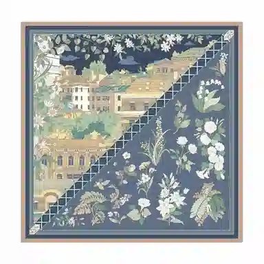 上海故事 庭院闻莺 交织花罗  礼盒装 桑蚕丝 披肩 女款