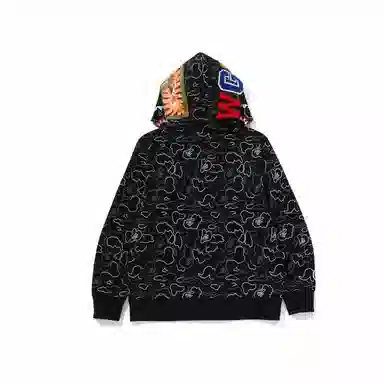 A BATHING APE Neon Camo Shark Hoodie