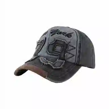 啄木鸟 欧美布贴动漫鲨鱼刺绣水洗牛仔 户外运动遮阳水洗 棉 鸭舌帽 男女同款情侣款