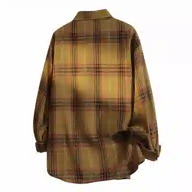 YOSICIL Plaid Shirt Detachable Brooch
