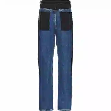 纪梵希 拼接拉链开合长款牛仔裤 男款 蓝色