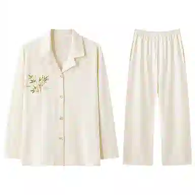 兰缪 薄款长袖长裤纯色高级感家居服睡衣套装 女款 图片色