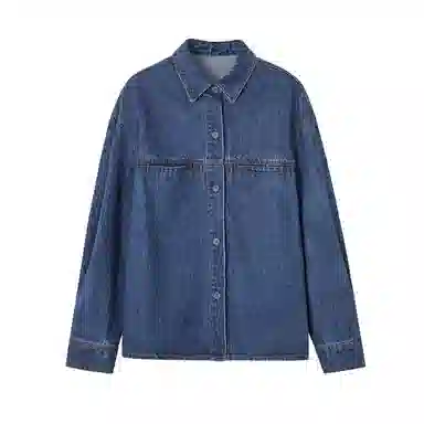 【dme】 简约纯色翻领长袖衬衫 女款 蓝色