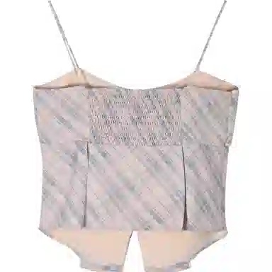 谜秀 时尚格子简约舒适吊带 女款 紫色