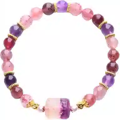 【招财纳福】 指尖瑰宝 国潮紫黑超七串珠 小众高级感首饰 增强能量转运水逆退散旺事业 紫水晶 手串 男女同款情侣款