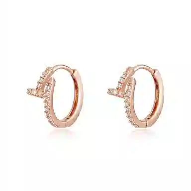 韵系 法式精致玫瑰金 铜镀金 耳环 女款