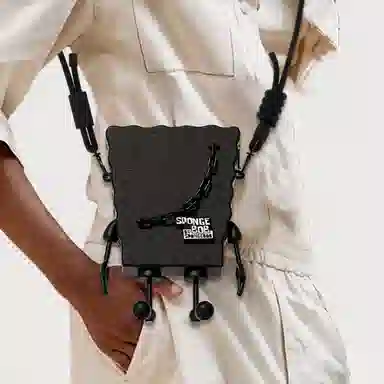 SpongeBob SquarePants Black Gold Crossbody Bag