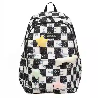 泰克森 时尚大容量休闲 尼龙 双肩包 男女同款情侣款 黑色/粉红色/卡其色/绿色