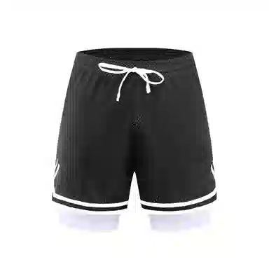 特色玫瑰蛇纹拼花透气速干凉感宽松篮球训练五分假两件裤运动短裤 男女同款