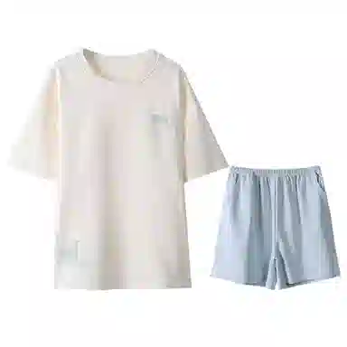 兰缪 短袖带胸垫薄款家居服睡衣套装 女款 图片色