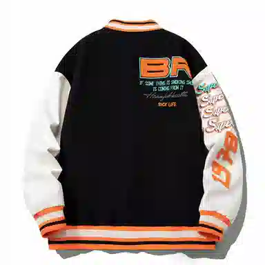 RAP PANDA Embroidered Baseball Jacket Navy