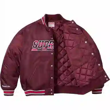 Supreme x Mitchell & Ness Camo Logo Varsity Jacket