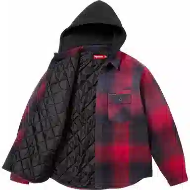 Supreme SS25 Quilted Hooded Flannel Shirt