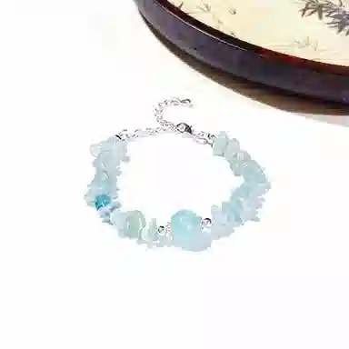 【增强自信】 迎百宝 海蓝恋人转运珠手串 好运 蓝水晶 智慧治愈石三月生辰石星座守护学业事业上岸幸运玄学 男女同款情侣款