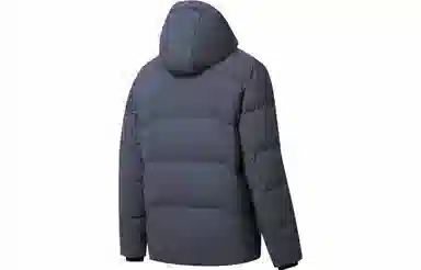 鸿星尔克 三防/双重烯能系列 城市户外加厚保暖连帽羽绒服外套 男女同款 陌境蓝