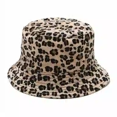 俞兆林 时尚豹纹双面街头潮流户外出行防晒遮阳休闲百搭大头围 聚酯纤维 渔夫帽 男女同款情侣款