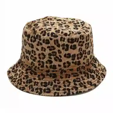 俞兆林 时尚豹纹双面街头潮流户外出行防晒遮阳休闲百搭大头围 聚酯纤维 渔夫帽 男女同款情侣款