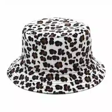 俞兆林 时尚豹纹双面街头潮流户外出行防晒遮阳休闲百搭大头围 聚酯纤维 渔夫帽 男女同款情侣款