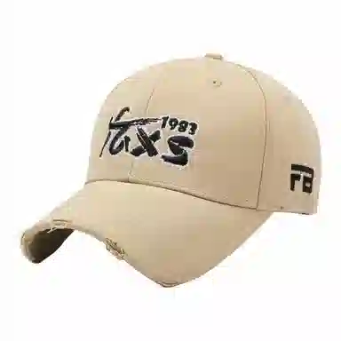 优莲茵 大帽檐显脸小 带刺绣字母 户外休闲防晒遮阳帽 时尚欧美破洞帽檐帽 棉 鸭舌帽 男女同款情侣款