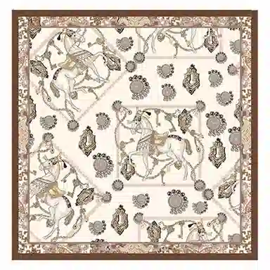 上海故事 艺术浪潮印花真丝小方巾高级感礼盒装 丝巾 女款