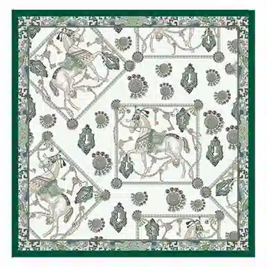 上海故事 艺术浪潮印花真丝小方巾高级感礼盒装 丝巾 女款