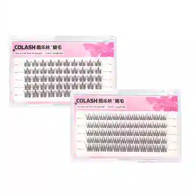 酷乐丝 透明分段鱼尾+美人鱼假睫毛 自然纤长款 仿真卷翘懒人嫁接 两款组合套装