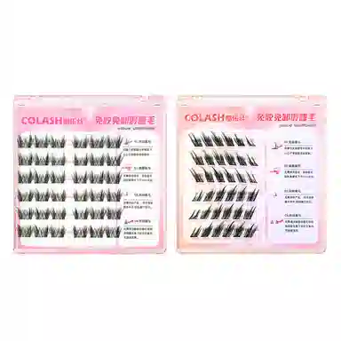 酷乐丝 免胶反派甜心+免胶清冷狐狸假睫毛 单簇懒人三部曲浓密款眼尾拉长款 日常使用  两款组合套装