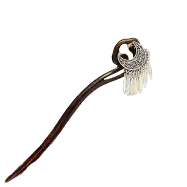 贯古今 古风月牙流苏盘发 木制 发簪 女款