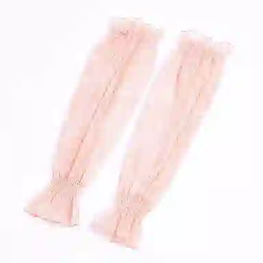 上海故事 冰丝袖套 春秋蕾丝宽松透气泡泡袖灯笼冰袖开车骑行遮阳护臂手套 锦纶 氨纶 防晒袖 女款