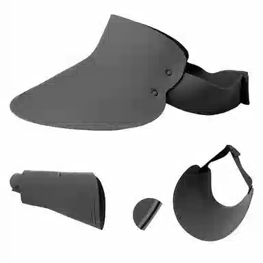 钓鱼熊 日系空顶户外防紫外线大帽檐遮阳帽无痕一体太阳帽 聚酯纤维 防晒帽 男女同款情侣款