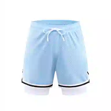 特色玫瑰蛇纹拼花透气速干凉感宽松篮球训练五分假两件裤运动短裤 男女同款